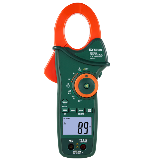 Extech EX840A 数字1000 A 钳形表（内置红外测温仪）